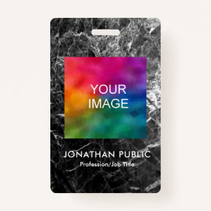 Employee Photo Logo Name And Title Modern ID Badge