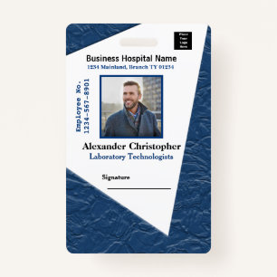 Employee Photo Logo Name Custom Hospital ID Badge