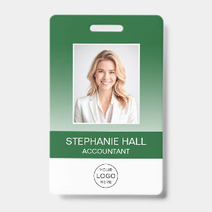 Employee Photo, Logo, Name Gradient Badge
