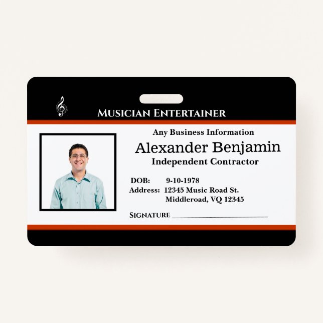 Employee Photo Logo Name ID Custom Badge (Front)