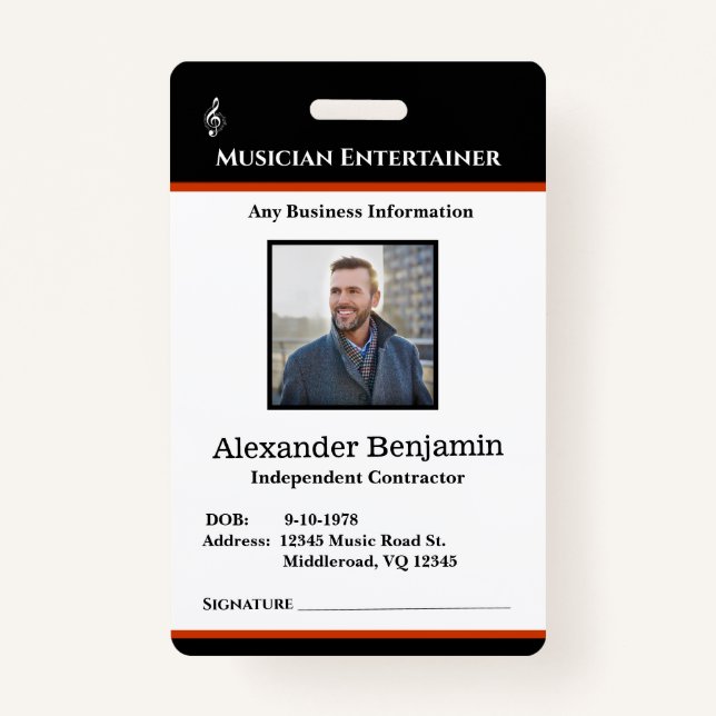 Employee Photo Logo Name ID Custom Badge (Front)