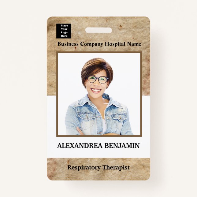 Employee Photo Medical ID Card Logo Personalized   Badge (Front)