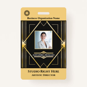 Employee Photo Name Bar Code Logo ID Card   Badge