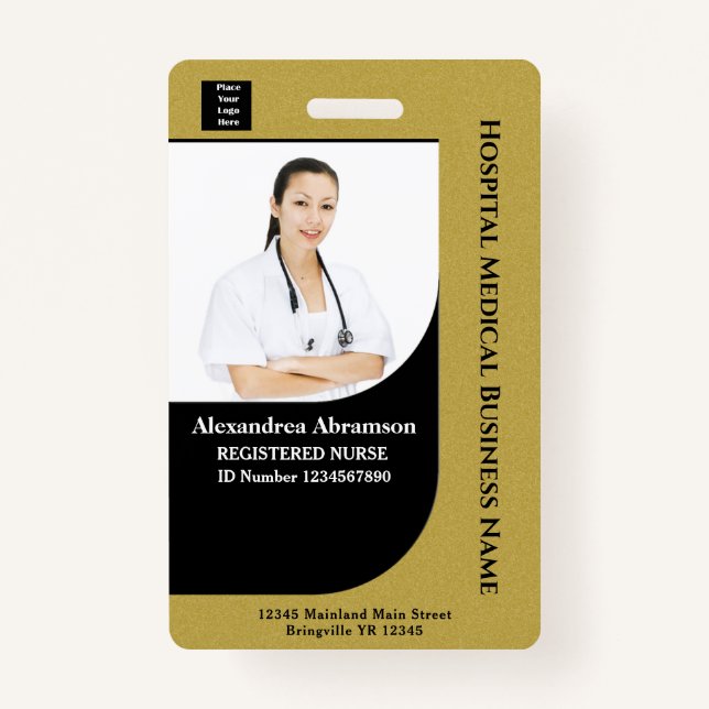 Employee Photo Name Bar Code Logo ID Card Custom Badge (Front)