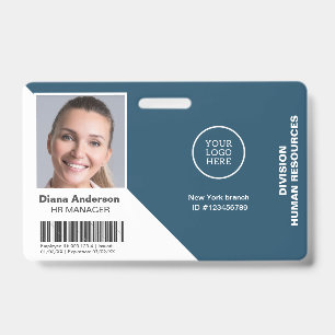 Employee Photo Name Company logo Barcode Security Badge
