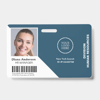 Employee Photo Name Company logo Barcode Security Badge