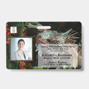 Employee Photo Name Logo Bar Code Business Badge