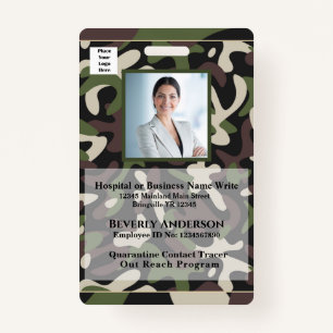 Employee Photo Name Logo Bar Code Business Badge