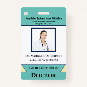 Employee Photo Name Logo Bar Code Custom Badge