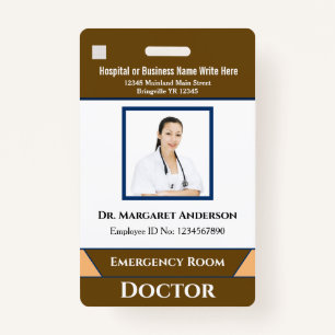 Employee Photo Name Logo Bar Code Custom Badge