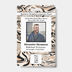 Employee Photo Name Logo Bar Code Custom Badge