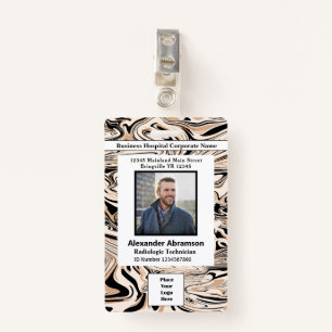 Employee Photo Name Logo Bar Code Custom Badge