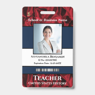 Employee Photo Name Logo Bar Code Custom  Badge