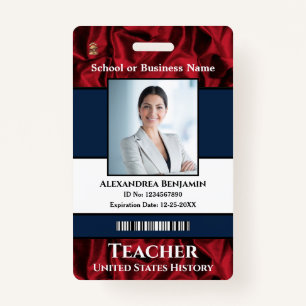 Employee Photo Name Logo Bar Code Custom  Badge