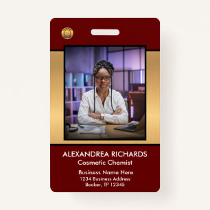Employee Photo Name Logo Bar Code ID Card Custom  Badge