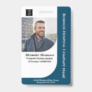 Employee Photo Name Logo Bar Code ID Card Custom Badge