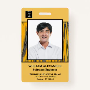 Employee Photo Name Logo Bar Code ID Card Custom  Badge