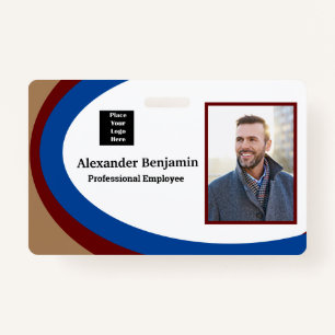 Employee Photo Name Logo Bar Code ID Custom Badge