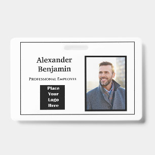 Employee Photo Name Logo Bar Code ID Personalize Badge