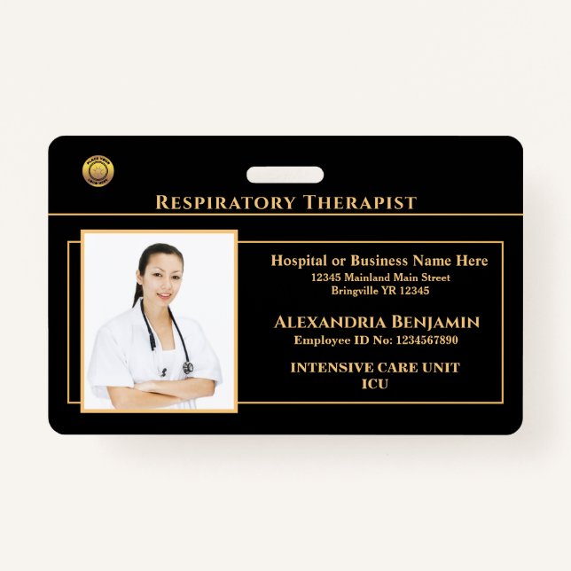 Employee Photo Name Logo Hospital Personalize  Badge (Front)