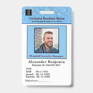 Employee Photo Name Logo ID Card Bar Code Custom Badge