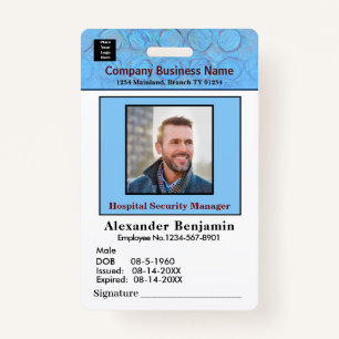 Employee Photo Name Logo ID Card Bar Code Custom Badge