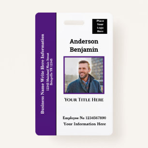 Employee Photo Name Logo ID Card Bar Code Personal Badge