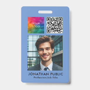 Employee Photo QR Code Business Logo Template Badge