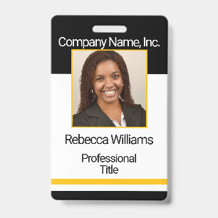 Employee Picture Badge - Black and Gold