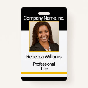 Employee Picture Badge - Black and Gold