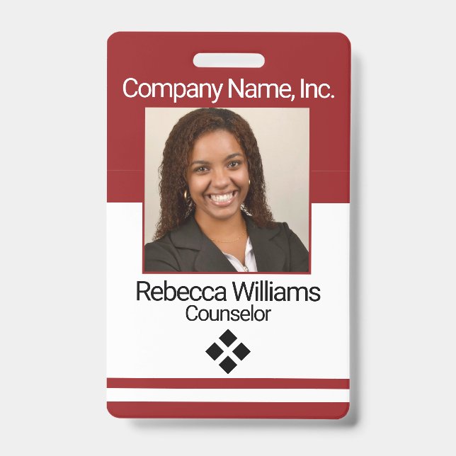 Employee Picture Badge - Dark Red (Front)
