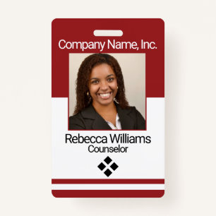 Employee Picture Badge - Dark Red
