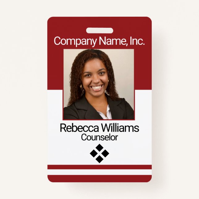 Employee Picture Badge - Dark Red (Front)