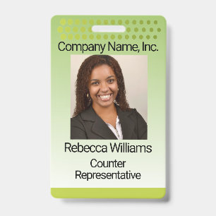 Employee Picture Badge - Green with Dots
