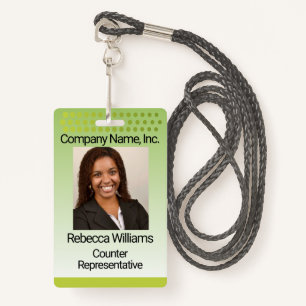 Employee Picture Badge - Green with Dots