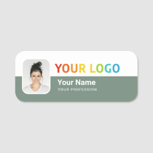 Employee Pin Name Tag or Magnetic with Logo, Photo