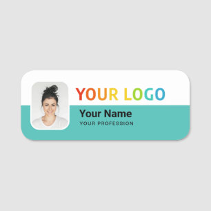 Employee Pin Name Tag or Magnetic with Logo, Photo