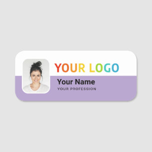 Employee Pin Name Tag or Magnetic with Logo, Photo