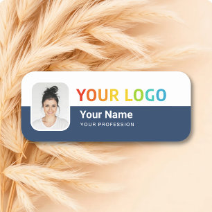 Employee Pin Name Tag or Magnetic with Logo, Photo