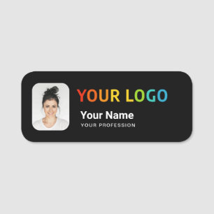 Employee Pin Name Tag or Magnetic with Logo, Photo