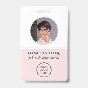 Employee Pink Logo ID Photo Badge