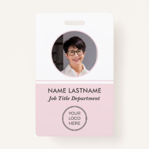 Employee Pink Logo ID Photo Badge