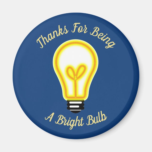 Employee Recognition Bright Light Bulb Thank You Magnet (Front)