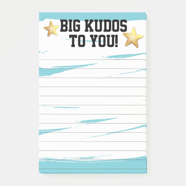 Employee recognition post-it award big kudos notes (Front)