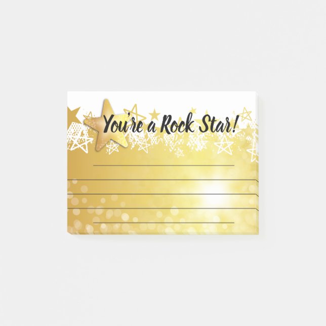 Employee recognition post-it award rock star notes (Front)