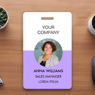 employee round Photo ID Badge