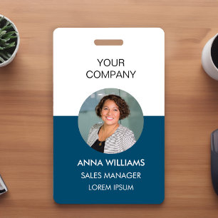 employee round Photo ID Badge