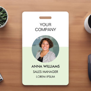 employee round Photo ID Badge