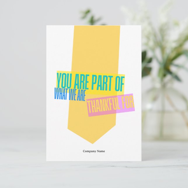 Employee Staff Thank You Appreciation Card (Standing Front)