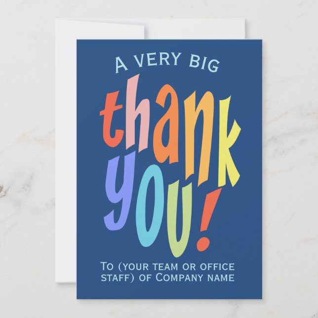 Employee Team Very Big Thank You Card (Front)